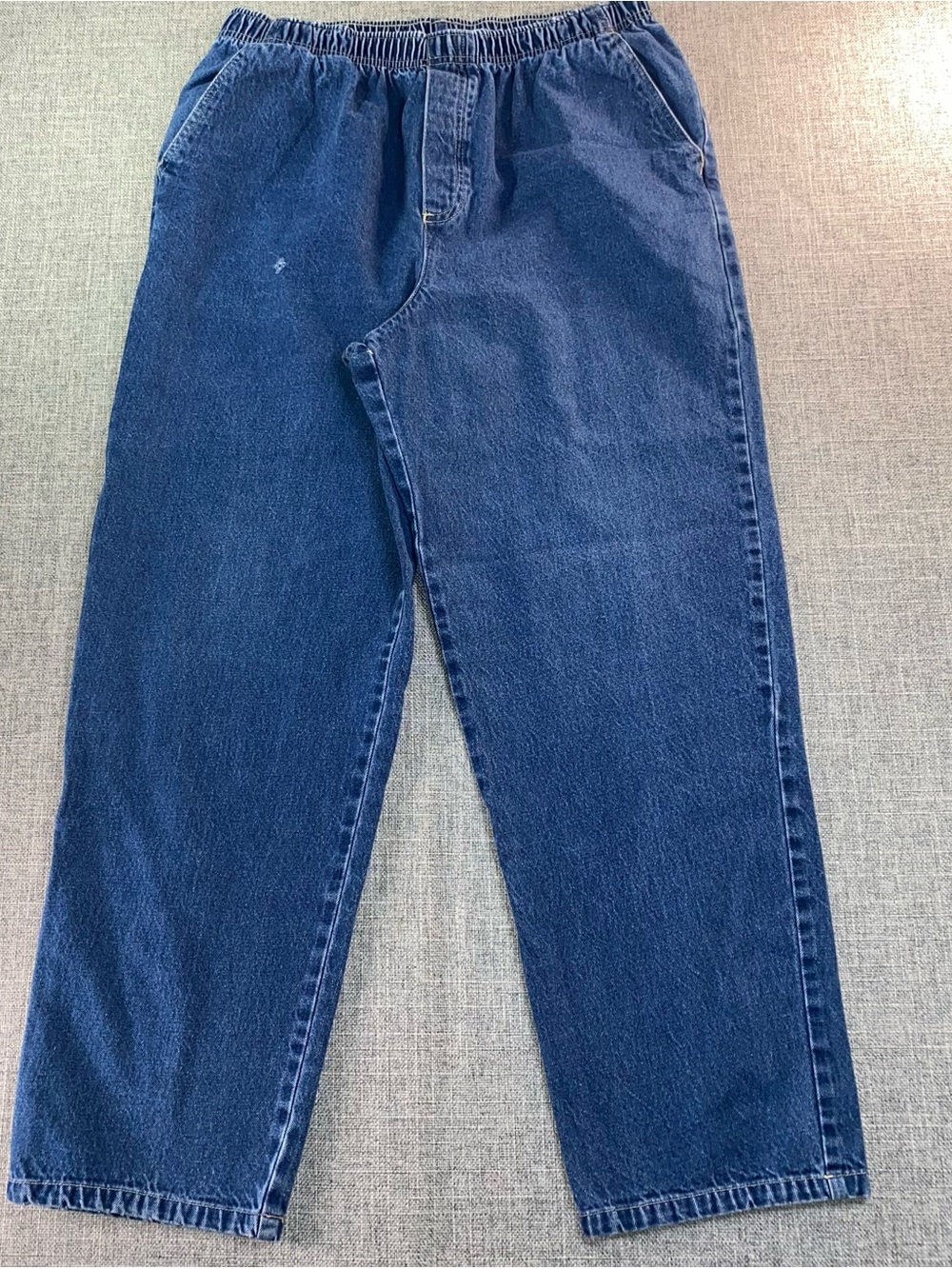 Women's Bobbie Brooks Large Solid Dark Blue Denim Stretch Jeans Back Pockets